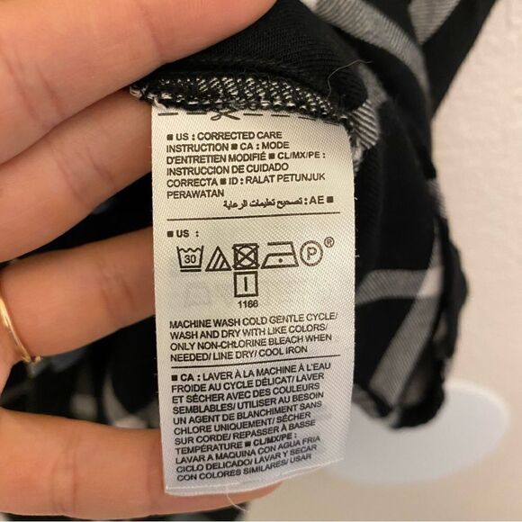 Old Navy woman’s black white Plaid Flannel tunic button pullover shirt dress S - Picture 4 of 10